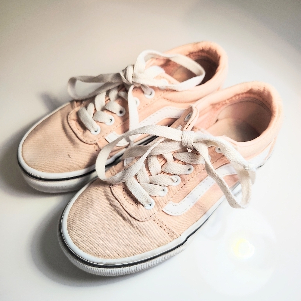 Vans Kids Light Pink Canvas Sneakers